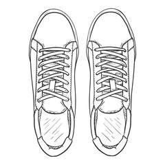 Vector Sketch Sneakers. Smart Casual Shoes Illustration.