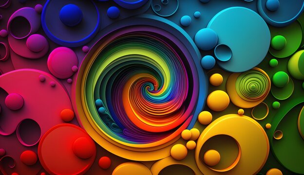 abstract background with circles , AI generated Image, 3D ilustration , Wallpaper	