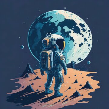 astronaut on the moon usig Generative Ai
