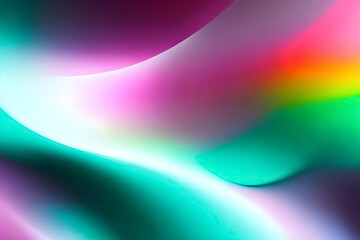 Fototapeta premium Abstract colourful curved waves in motion. Gradient design, fluid, iridescent, holographic, element for backgrounds, wallpapers, covers, ui design, banner, poster, mobile apps. generative ai 