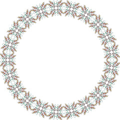 Decorative floral frame. Elegant element for design in Eastern style, place for text. Floral golden border. Lace illustration for invitations and greeting cards.