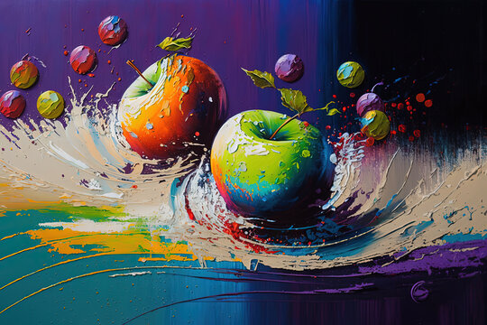 Fruitful Strokes. Painted apples