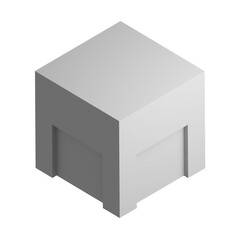 Cube icon design element. Isometric cube, business presentation infographic object.