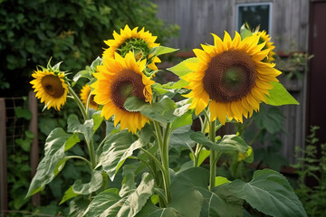 Sunflowers in the garden