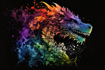 Rainbow Dragon. lgbtq+