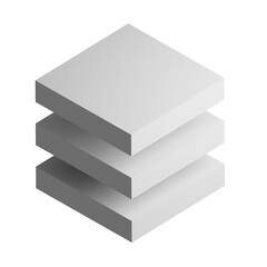 Abstract three-dimensional cube design element. 3d infographic presentation cube icon.