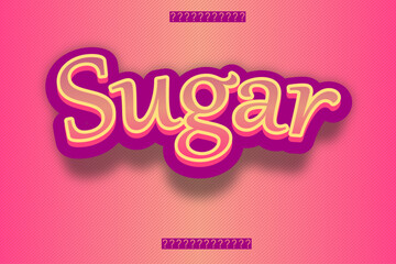 editable sugar 3d text effect