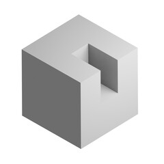 3d cube icon design. Business presentation infographic graph element.