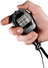 Fototapeta premium Close-up Stopwatch in Human Hand, Timer