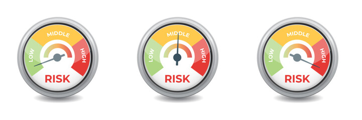 Risk meter icon concept. Vector illustration.