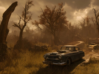 World Apokalypse landscape 04. Illustrations and Clip Art/AI generated.