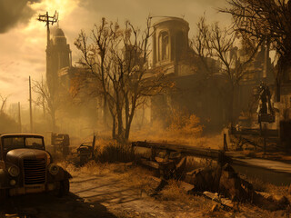 World Apokalypse landscape 01. Illustrations and Clip Art/AI generated.