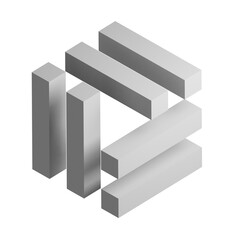 Cube icon design element. Isometric cube, business presentation infographic object.