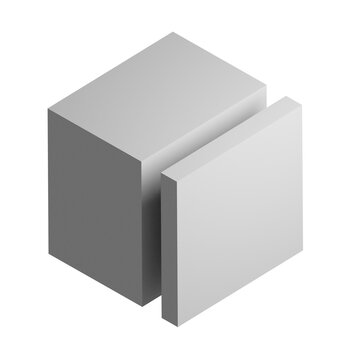 Cube icon design element. Isometric cube, business presentation infographic object.