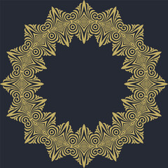 Gold Mandala with a circle in the center