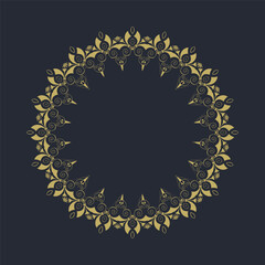 A gold frame on a dark blue background