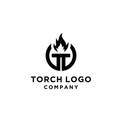 initial t Torch Logo vector symbol illustration design
