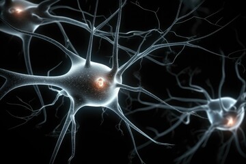 3d rendered illustration of a Neurological brain stem cells. Generative AI.