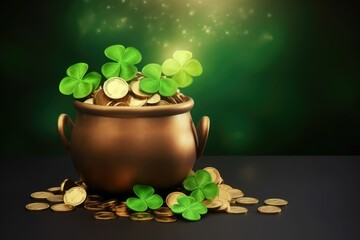 st, Patrick day with copy space background. Generative AI.