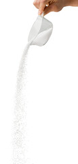 Hand Spilling Sugar Or Salt From a Plastic Container