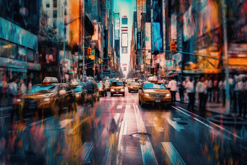 Fototapeta na wymiar NewYork Street 2023 year in america, realistic photography, high-definition.
