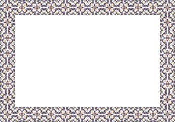 Decorative frame with floral pattern. Elegant element for design in Eastern style, place for text. Floral border. Lace illustration for invitations and greeting cards.