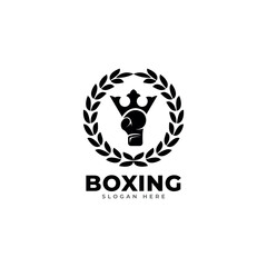 Vintage boxing logo. Boxing sport vector.