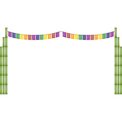 Fototapeta premium vector bamboo pole party flag