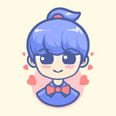 the girl anime chibi illustration vector