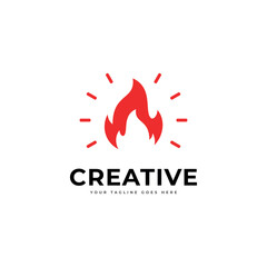 Creative Fire Bulb logo designs concept vector, Inspiration Education logo symbol