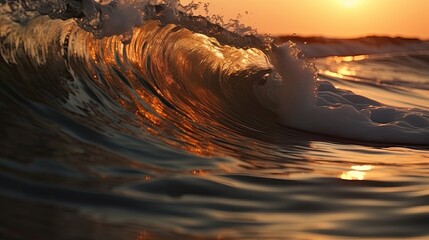Foamy waves rolling up in ocean. Generative AI