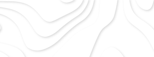 Abstract wavy line 3d paper cut background. Topographic canyon geometric map relief texture with curved layers and shadow. Abstract realistic papercut decoration textured with wavy layers