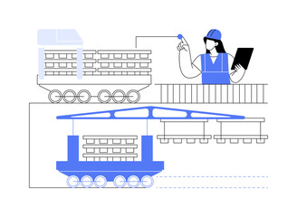 Track laying machine abstract concept vector illustration.