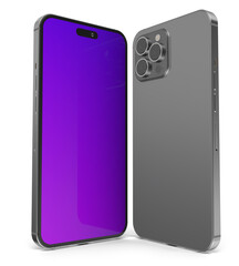 Smartphone realistic 3d render illustration with transparent background