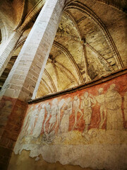 Fresques de la Danse Macabre. Abbatiale Saint Robert de la Chaise Dieu. Haute Loire département....