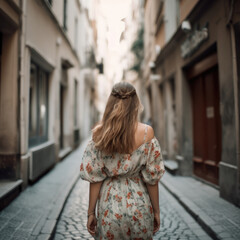 woman walking on the street