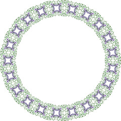 Decorative frame with floral pattern. Elegant element for design in Eastern style, place for text. Floral border. Lace illustration for invitations and greeting cards.