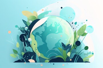Earth Day Eco friendly concept Vector illustration Earth day concept World environment day background. Generative AI