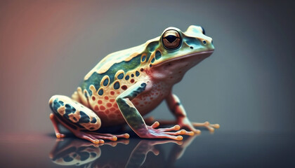 Obraz premium Frog abstract wallpaper. Soft background with toad in Pastel colors generative ai