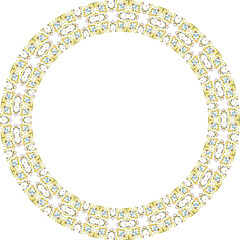 Decorative frame with floral pattern. Elegant element for design in Eastern style, place for text. Floral border. Lace illustration for invitations and greeting cards.