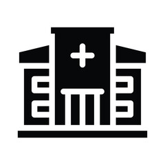 Obraz premium hospital solid icon illustration vector graphic