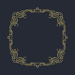 Gold frame on a dark background