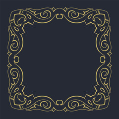 A gold frame on a dark background