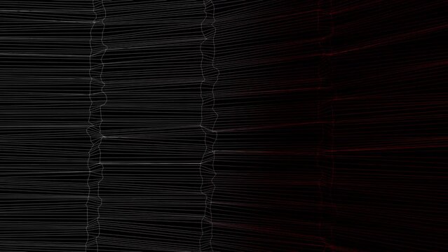 Digital wave lines plexus on isolated black background
