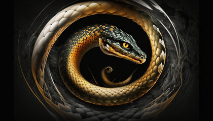 Snake animal abstract wallpaper. Contrast background Serpent in vivid colors generative ai