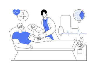 Blood pressure test abstract concept vector illustration.