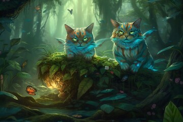 cat in the forest
