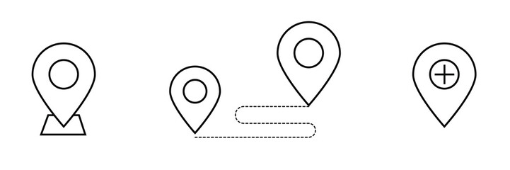 Pin Location icons. Point of location. Set of map pointer.