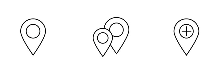 Pin Location icons. Point of location. Set of map pointer.