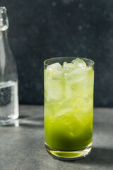 Refreshing Cold Matcha Soda Cocktail